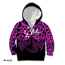 Matariki New Zealand Kid Hoodie Maori New Year Purple