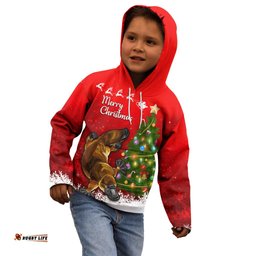 Personalised Australia Christmas Kid Hoodie Aussie Platypus Xmas Vibes