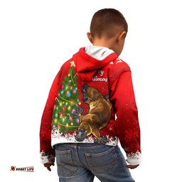Personalised Australia Christmas Kid Hoodie Aussie Platypus Xmas Vibes
