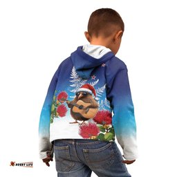 New Zealand Kiwi Christmas Kid Hoodie Xmas Vibe