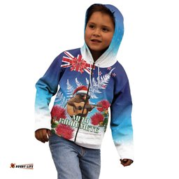New Zealand Kiwi Christmas Kid Hoodie Xmas Vibe