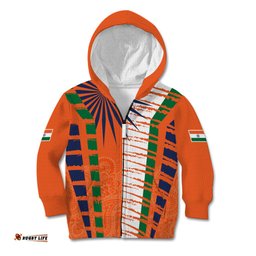 Personalised India Kid Hoodie Raising Sun Indian Pattern Mandala Murals