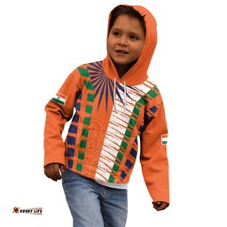 Personalised India Kid Hoodie Raising Sun Indian Pattern Mandala Murals