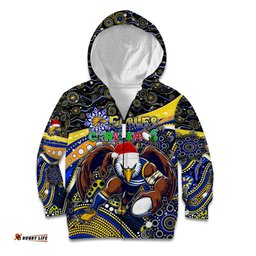 Merry Christmas AFL Eagles Kid Hoodie Aboriginal Santa Football Mascot