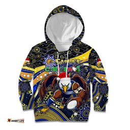 Merry Christmas AFL Eagles Kid Hoodie Aboriginal Santa Football Mascot
