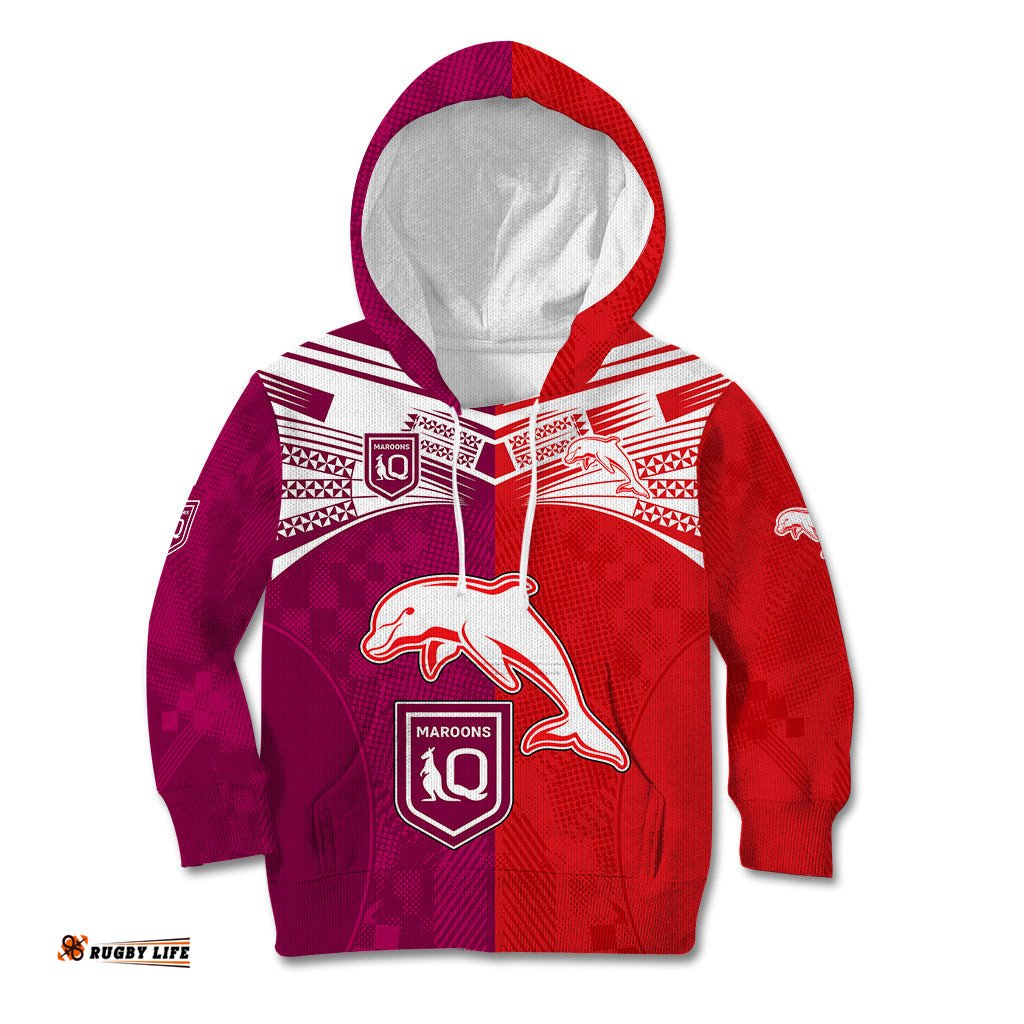 NRL Dolphins Combine Queensland Origin Kid Hoodie Sporty Style