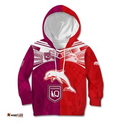 NRL Dolphins Combine Queensland Origin Kid Hoodie Sporty Style