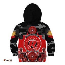 Melbourne Renegades ANZAC 2024 Kid Hoodie Lest We Forget Poppy Mix Camouflage