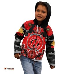 Melbourne Renegades ANZAC 2024 Kid Hoodie Lest We Forget Poppy Mix Camouflage