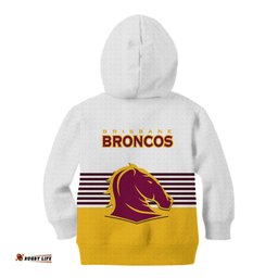 Broncos Rugby Kid Hoodie Sporty Style White Version