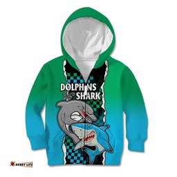 NRL Combine Rabbitohs and Shark Kid Hoodie Sporty Style
