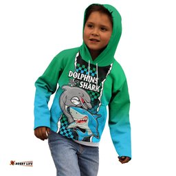 NRL Combine Rabbitohs and Shark Kid Hoodie Sporty Style