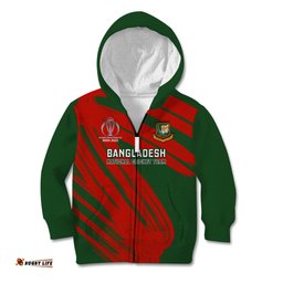 Personalised Bangladesh Cricket Kid Hoodie Go Champions World Cup
