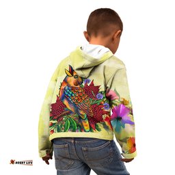 Kid Zip Up Hoodie Australia Kookaburra With Waratah