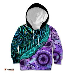New Zealand Paua Shell With Australia Opal Unique Combine Kid Hoodie