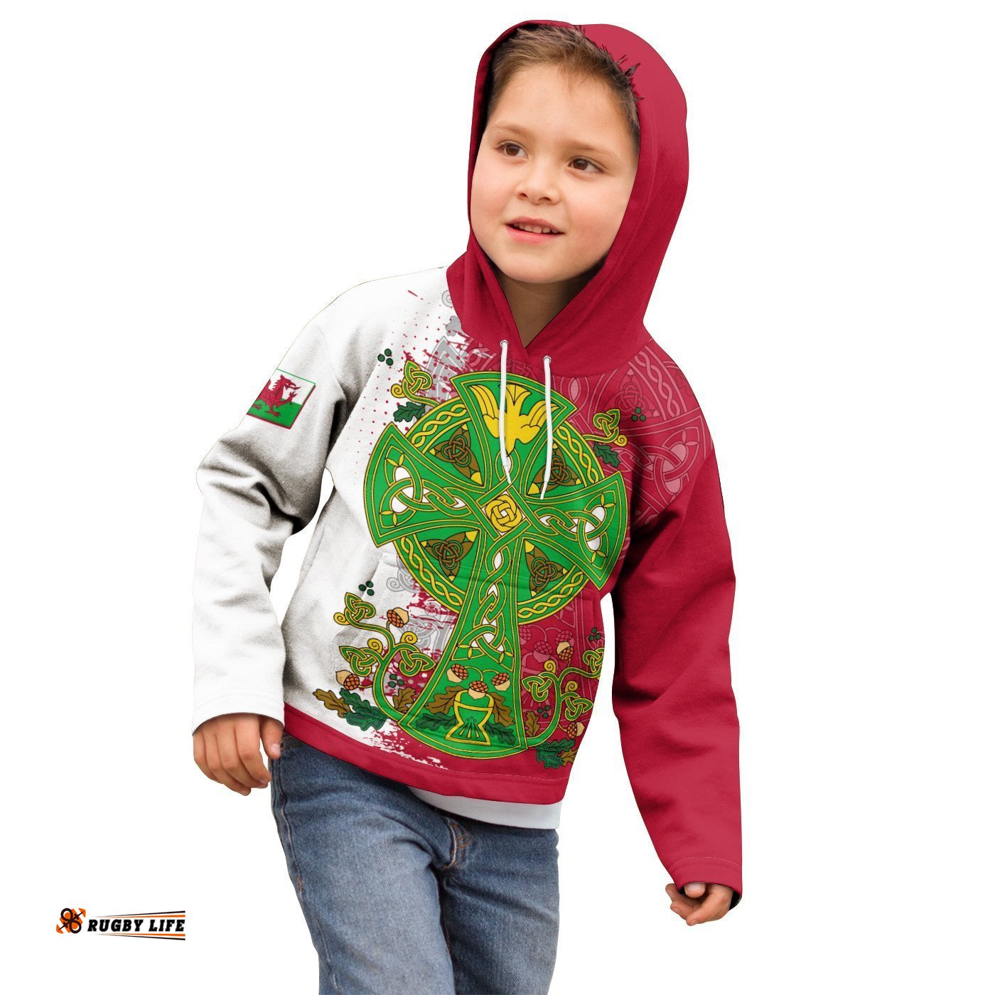 Kid Wales Celtic Hoodie Wales Celtic Cross