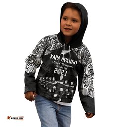 NZ Rugby Kid Hoodie Kapa Opango Maori Haka With Years of The All Black Champions