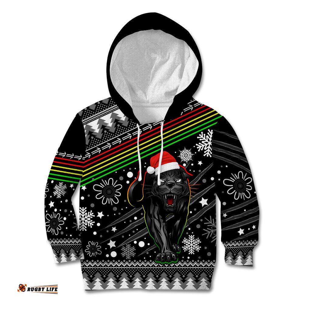 Panthers Rugby Kid Hoodie Go The Mighty Panthers Christmas Vibe Unique