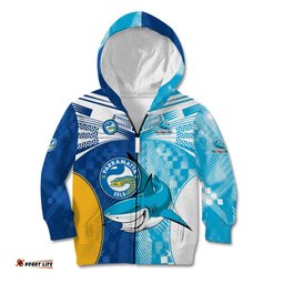 Custom NRL Shark Combine Eels Rugby Kid Hoodie Sporty Style