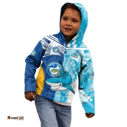 Custom NRL Shark Combine Eels Rugby Kid Hoodie Sporty Style