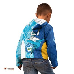 Custom NRL Shark Combine Eels Rugby Kid Hoodie Sporty Style
