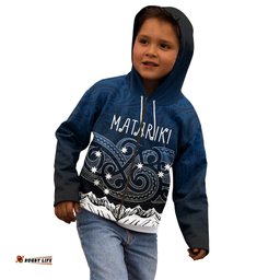 Personalised New Zealand Kid Hoodie Matariki Maori Patterns Gradient