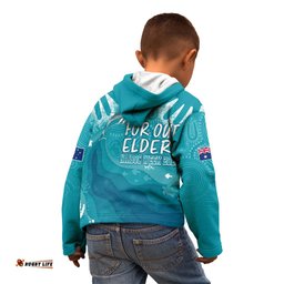 NAIDOC Week Kid Hoodie For Our Elders Torres Strait Dolphin Aboriginal Dot Arts