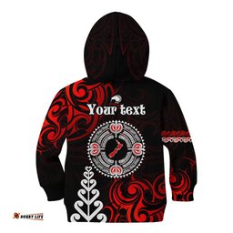 New Zealand Waitangi Day Personalised Kid Hoodie Aotearoa Te Ra O Waitangi With Maori Tattoo