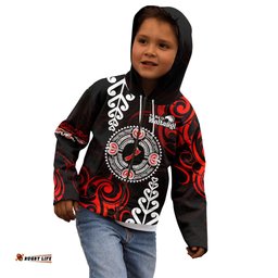 New Zealand Waitangi Day Personalised Kid Hoodie Aotearoa Te Ra O Waitangi With Maori Tattoo