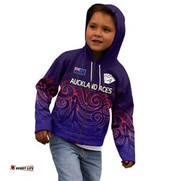 New Zealand Auckland Cricket Kid Hoodie Maori Traditional Ethnic Style