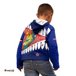 New Zealand Waitangi Day Kid Hoodie NZ Maori Tui Bird With Kowhai Flowers