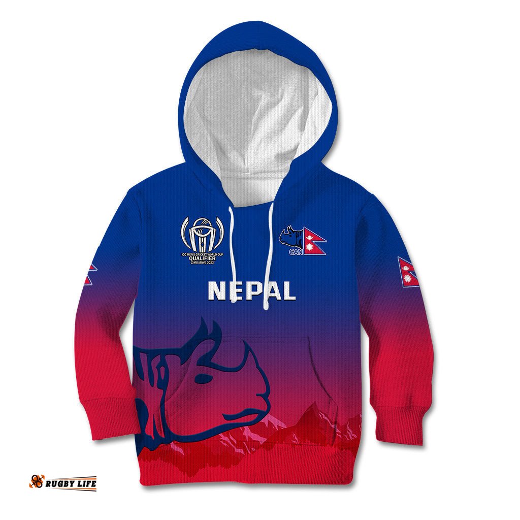 Nepal Cricket Kid Hoodie Dynamic Version