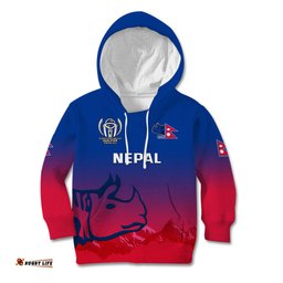 Nepal Cricket Kid Hoodie Dynamic Version