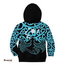 Matariki New Zealand Kid Hoodie Maori New Year Light Blue