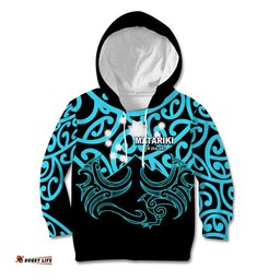 Matariki New Zealand Kid Hoodie Maori New Year Light Blue
