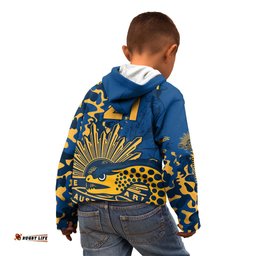 Custom Text And Number NRL ANZAC Parramatta Eels Kid Hoodie Camouflage