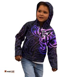 New Zealand Kid Hoodie Maori Matariki Galaxy Sky Purple