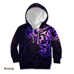 New Zealand Kid Hoodie Maori Matariki Galaxy Sky Purple