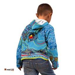Dolphins Aboriginal Art Map Flag Australia Kid Hoodie