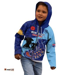 Custom NSW Blues ANZAC Day Kid Hoodie Australian Platypus Mix Camouflage