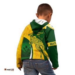 Matildas Soccer Kid Hoodie 2024 Happy Australia Day Kangaroo Aussie Proud National Color