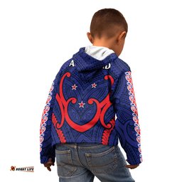 New Zealand Auckland Cricket Kid Hoodie Polynesian with Maori Koru
