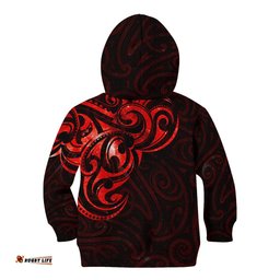New Zealand Kid Hoodie Maori Matariki Galaxy Sky Red