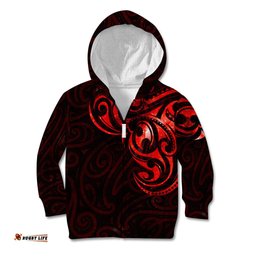 New Zealand Kid Hoodie Maori Matariki Galaxy Sky Red