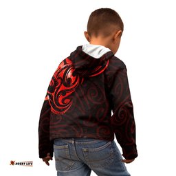 New Zealand Kid Hoodie Maori Matariki Galaxy Sky Red
