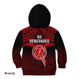 Melbourne Renegades Cricket Kid Hoodie Unique Indigenous Art Mix Polynesian Pattern