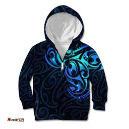 Matariki New Zealand Kid Hoodie Maori New Year Galaxy Sky Blue