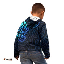 Matariki New Zealand Kid Hoodie Maori New Year Galaxy Sky Blue