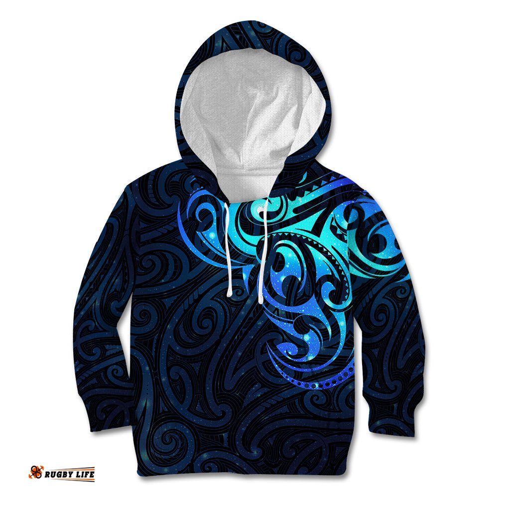 Matariki New Zealand Kid Hoodie Maori New Year Galaxy Sky Blue