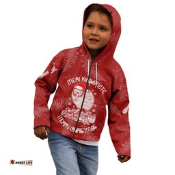 New Zealand Christmas Kid Hoodie Silver Fern Mix Kiwi Bird Ver01